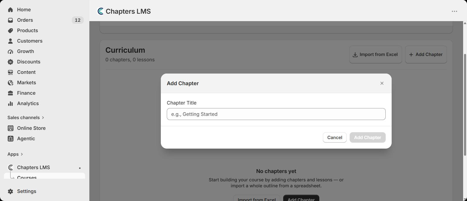Add Chapter dialog asking for a chapter title